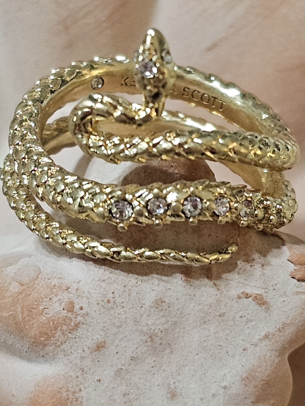 Kendra Scott Phoenix Gold-tone Snake Wrap Ring with Crystal Accents